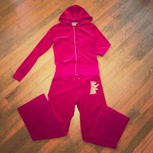 Juice Couture Scottie Dog Fuchsia Velour Tracksuit